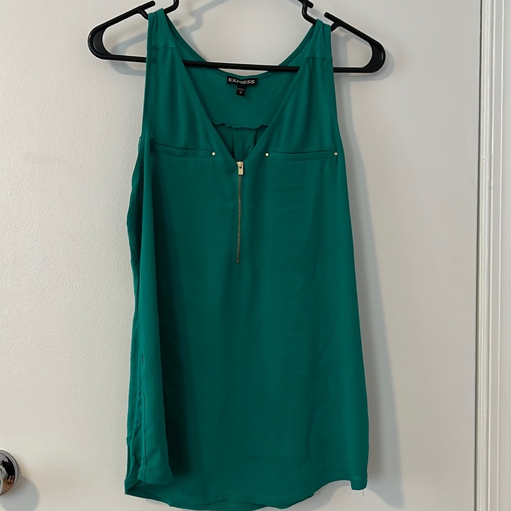Express Green Zipper Tank (M)